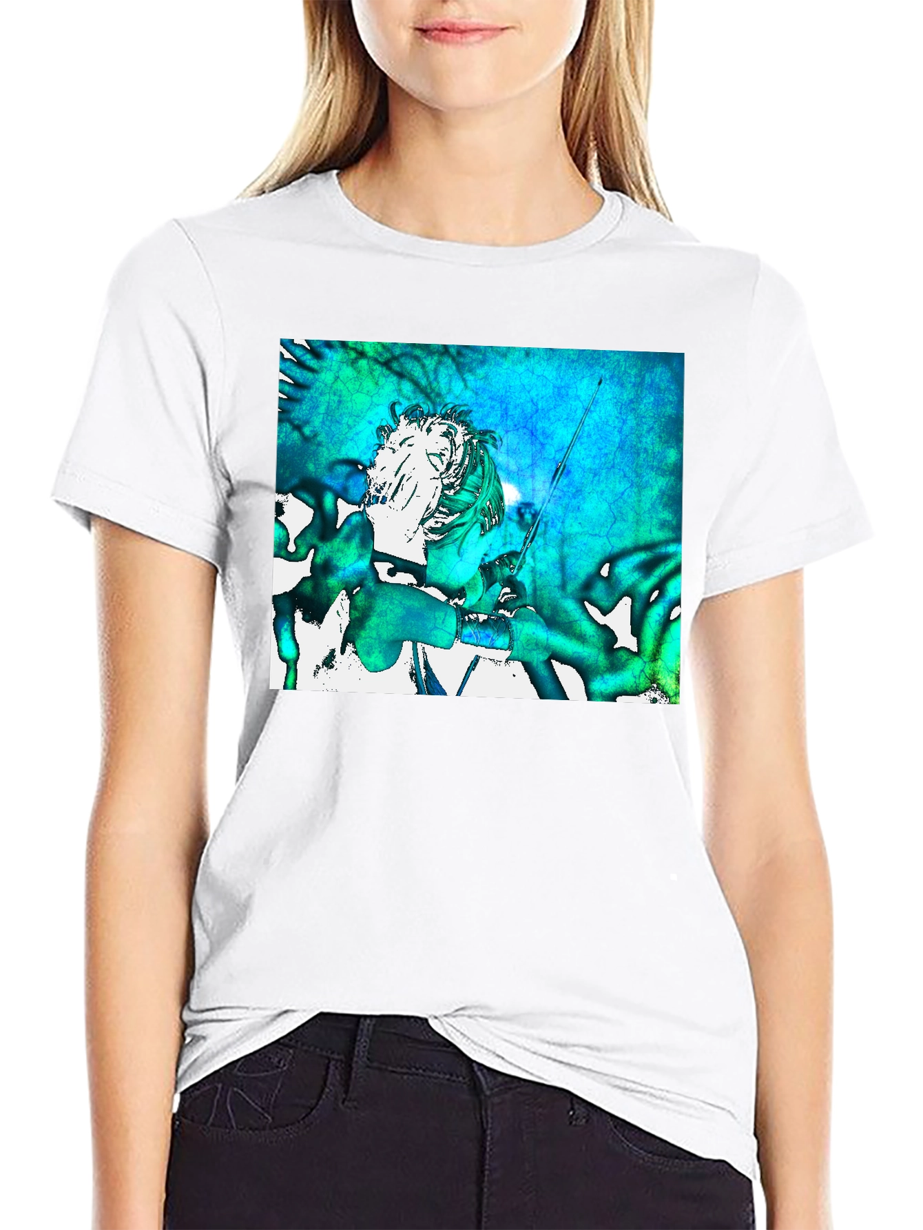 Abstract Art Graphic Print Black T-Shirt