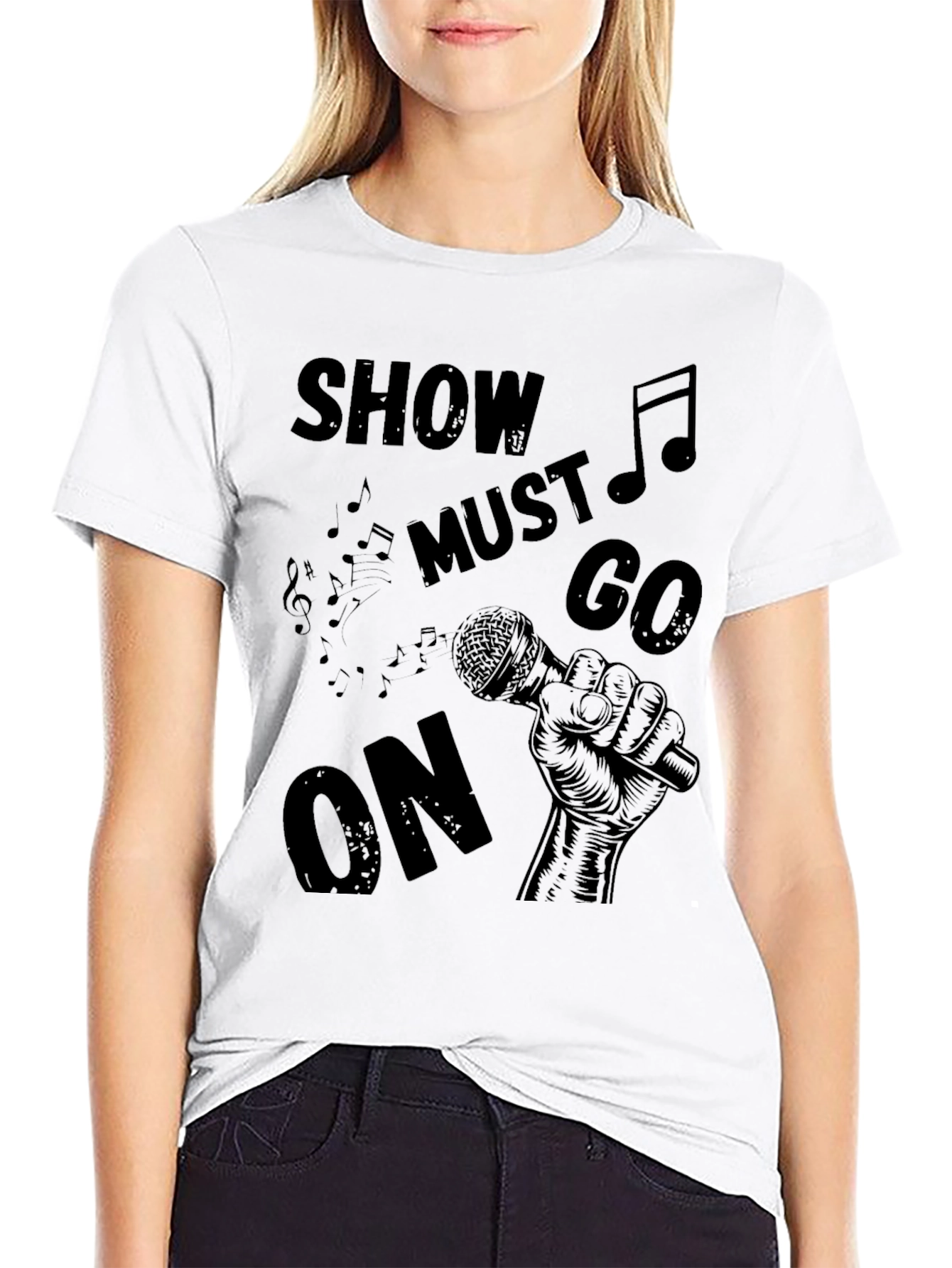 Show Must Go On T-Shirt - Music Inspired Design