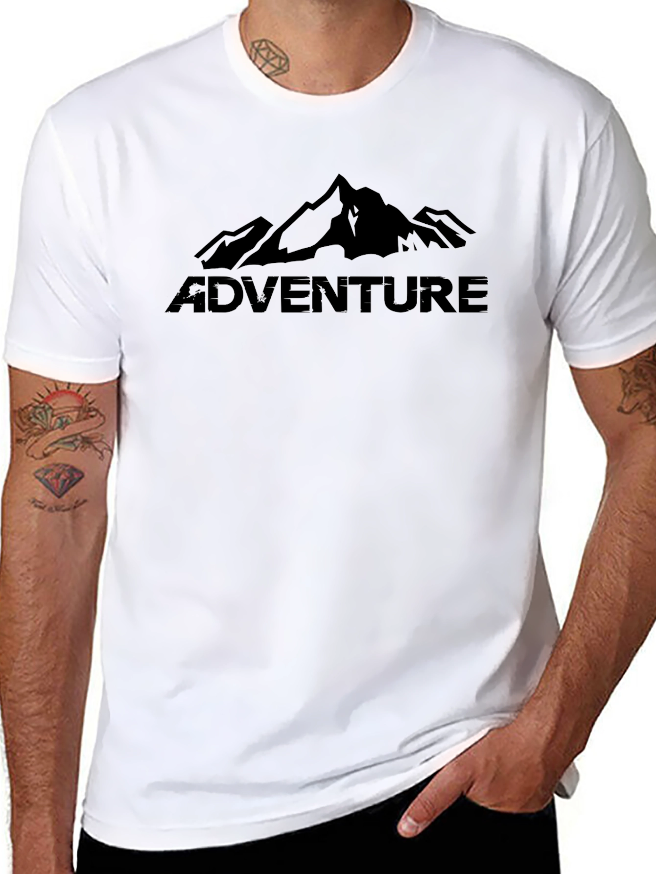 Adventure Mountain Graphic Tee - Mens Black T-Shirt