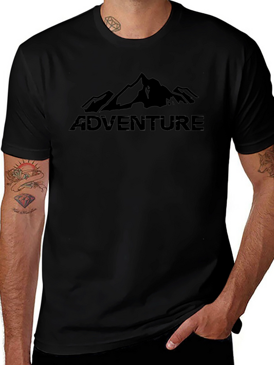 Adventure Mountain Graphic Tee - Mens Black T-Shirt