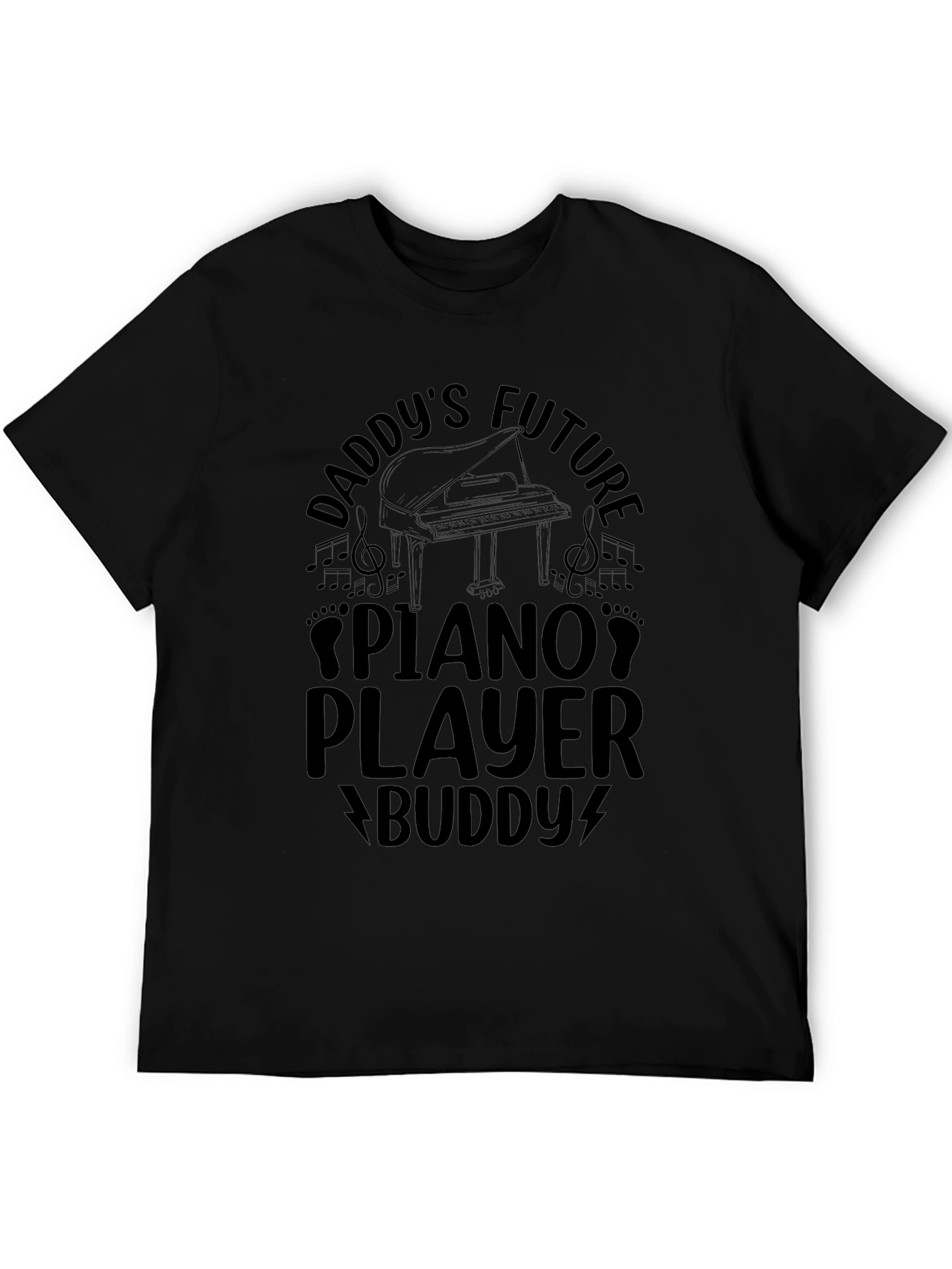 Daddys Future Piano Player Buddy Black T-Shirt