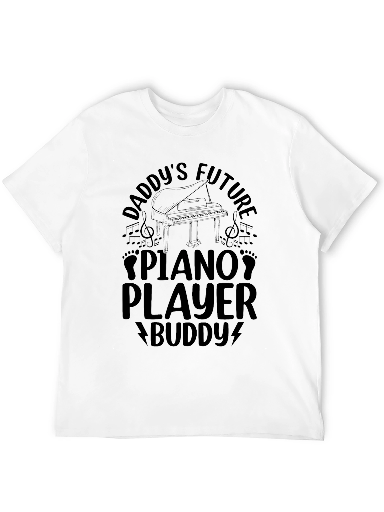 Daddys Future Piano Player Buddy Black T-Shirt
