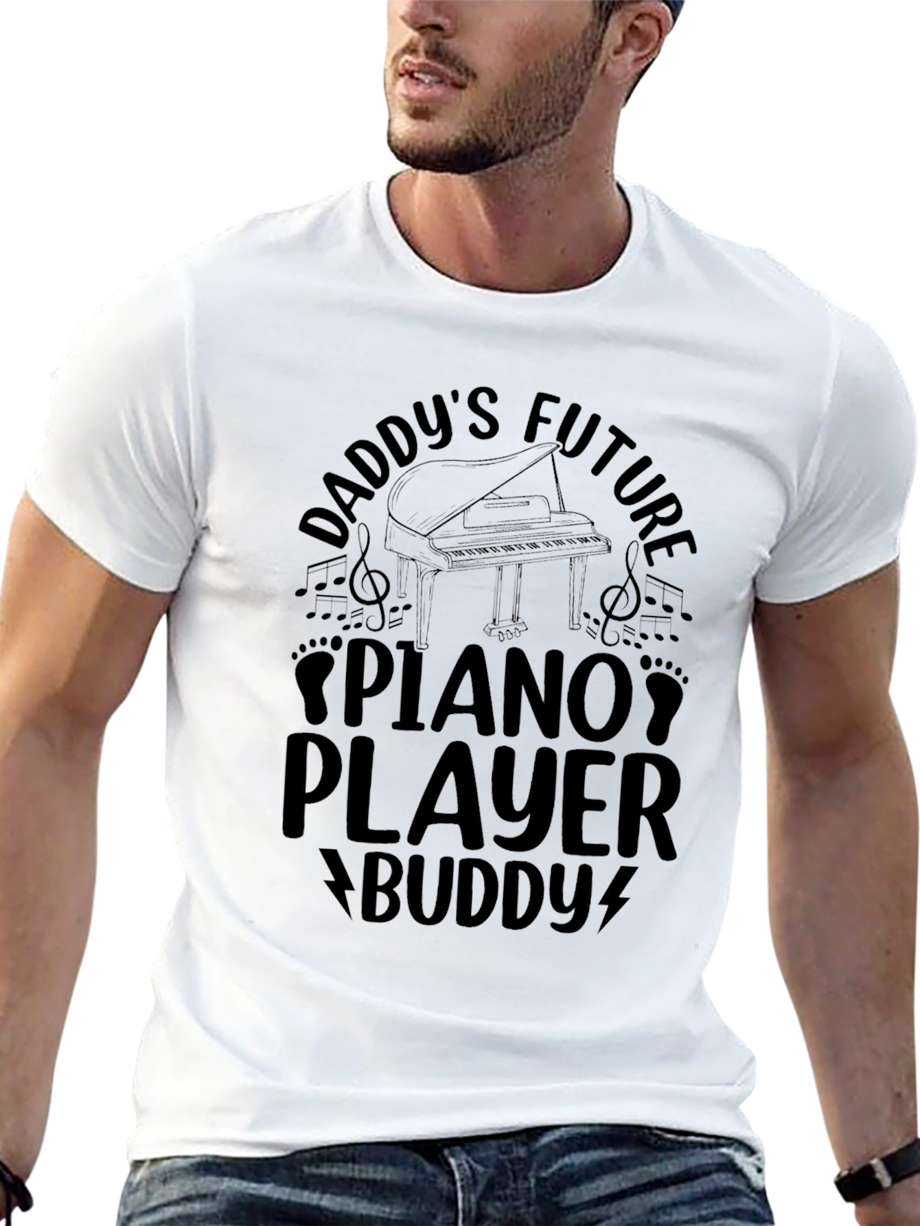 Daddys Future Piano Player Buddy Black T-Shirt