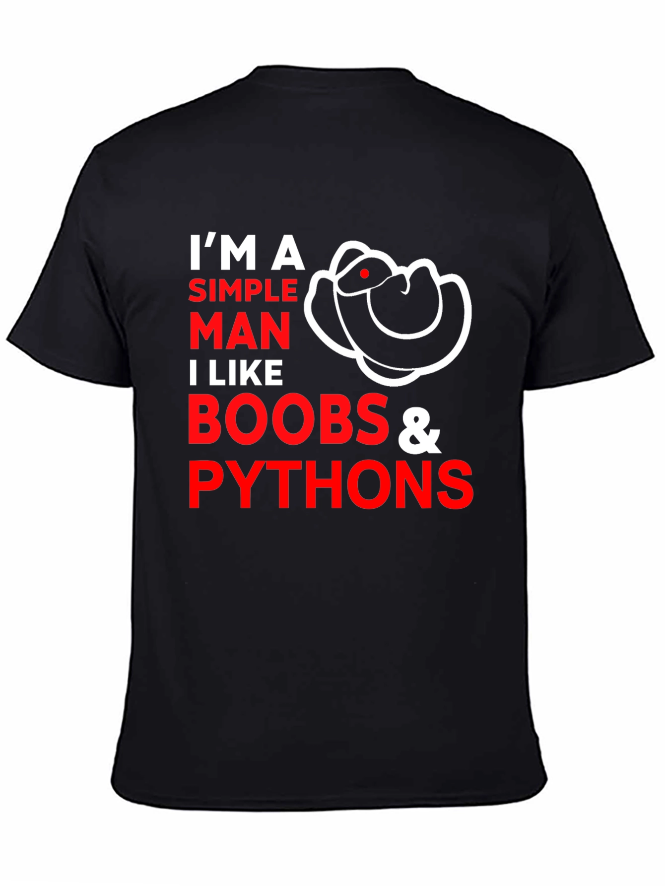 Simple Man Humor T-Shirt - Boobs and Pythons