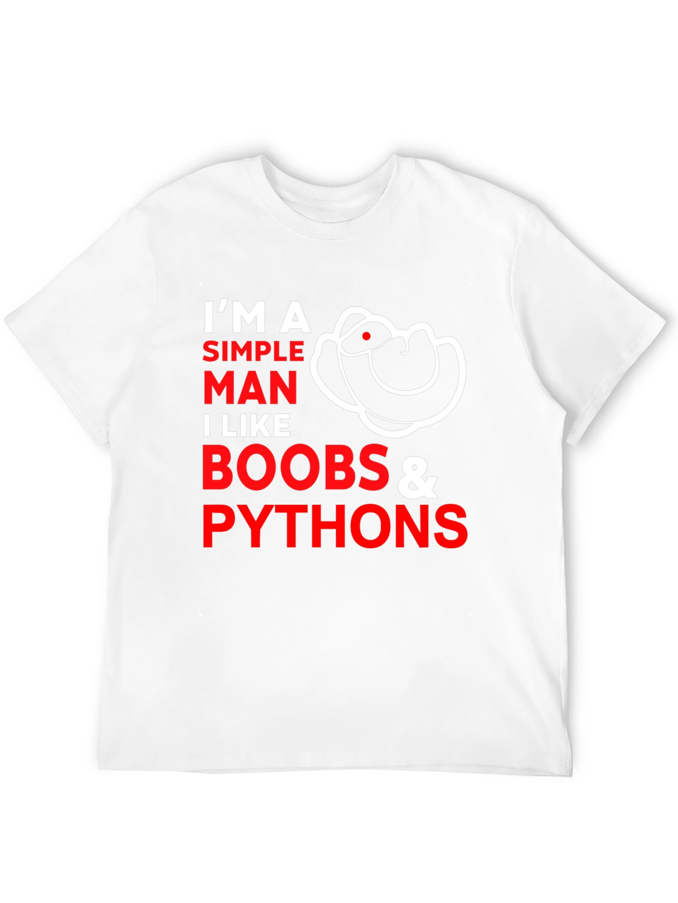 Simple Man Humor T-Shirt - Boobs and Pythons