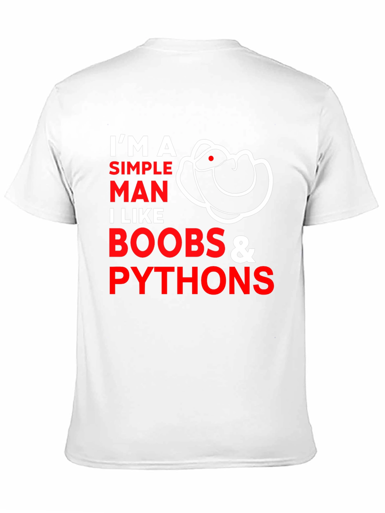 Simple Man Humor T-Shirt - Boobs and Pythons