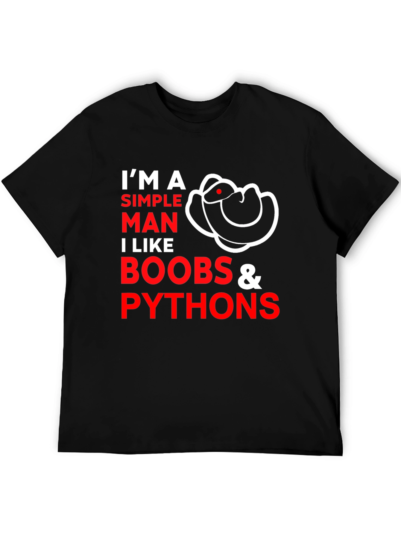 Simple Man Humor T-Shirt - Boobs and Pythons