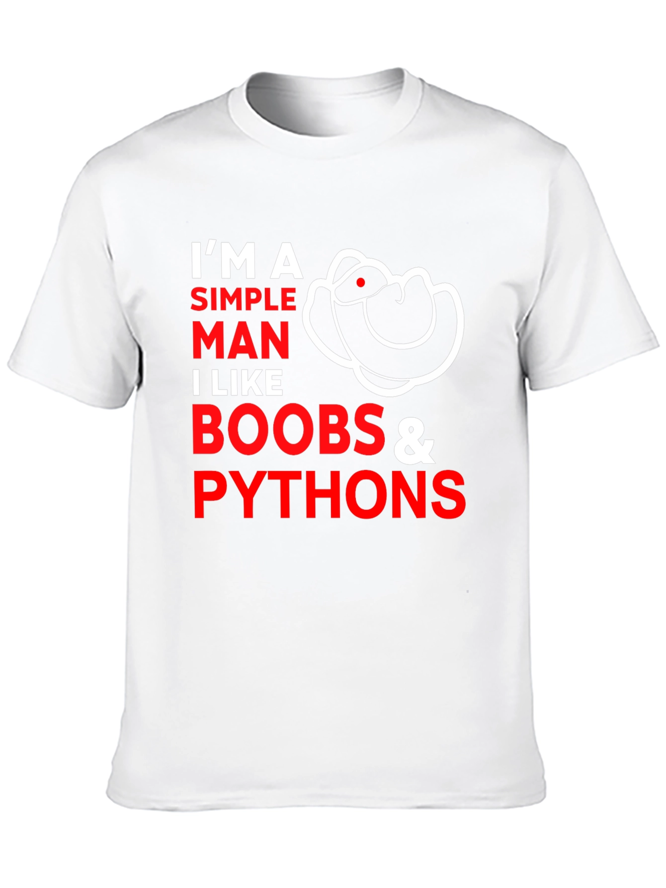 Simple Man Humor T-Shirt - Boobs and Pythons
