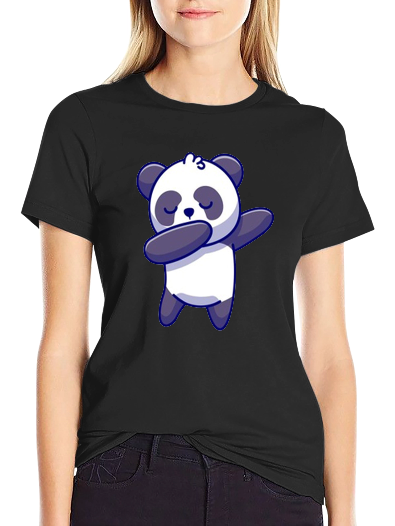 Dabbing Panda Bear T-Shirt Black