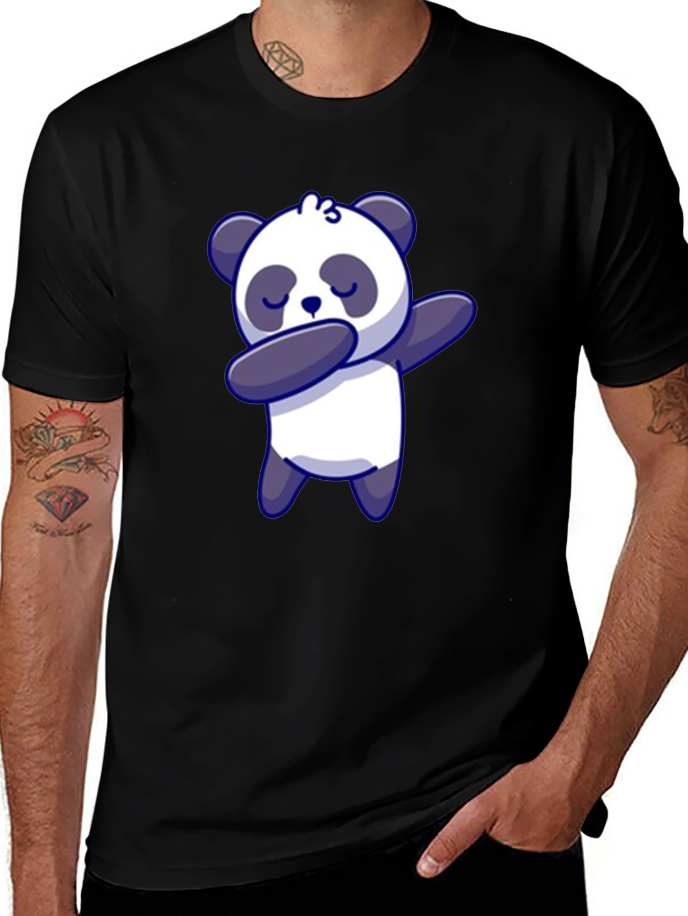 Dabbing Panda Bear T-Shirt Black