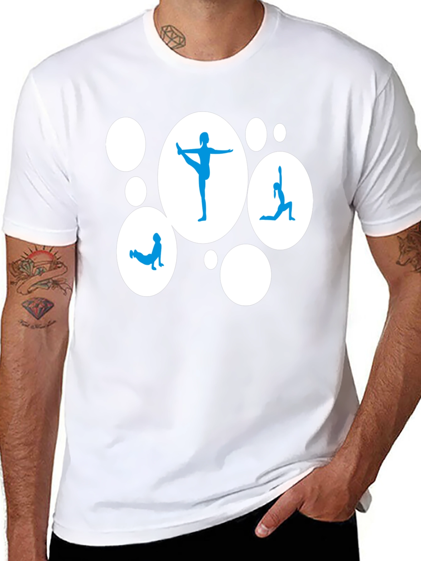 Yoga Pose Graphic Tee - Black Casual Shirt