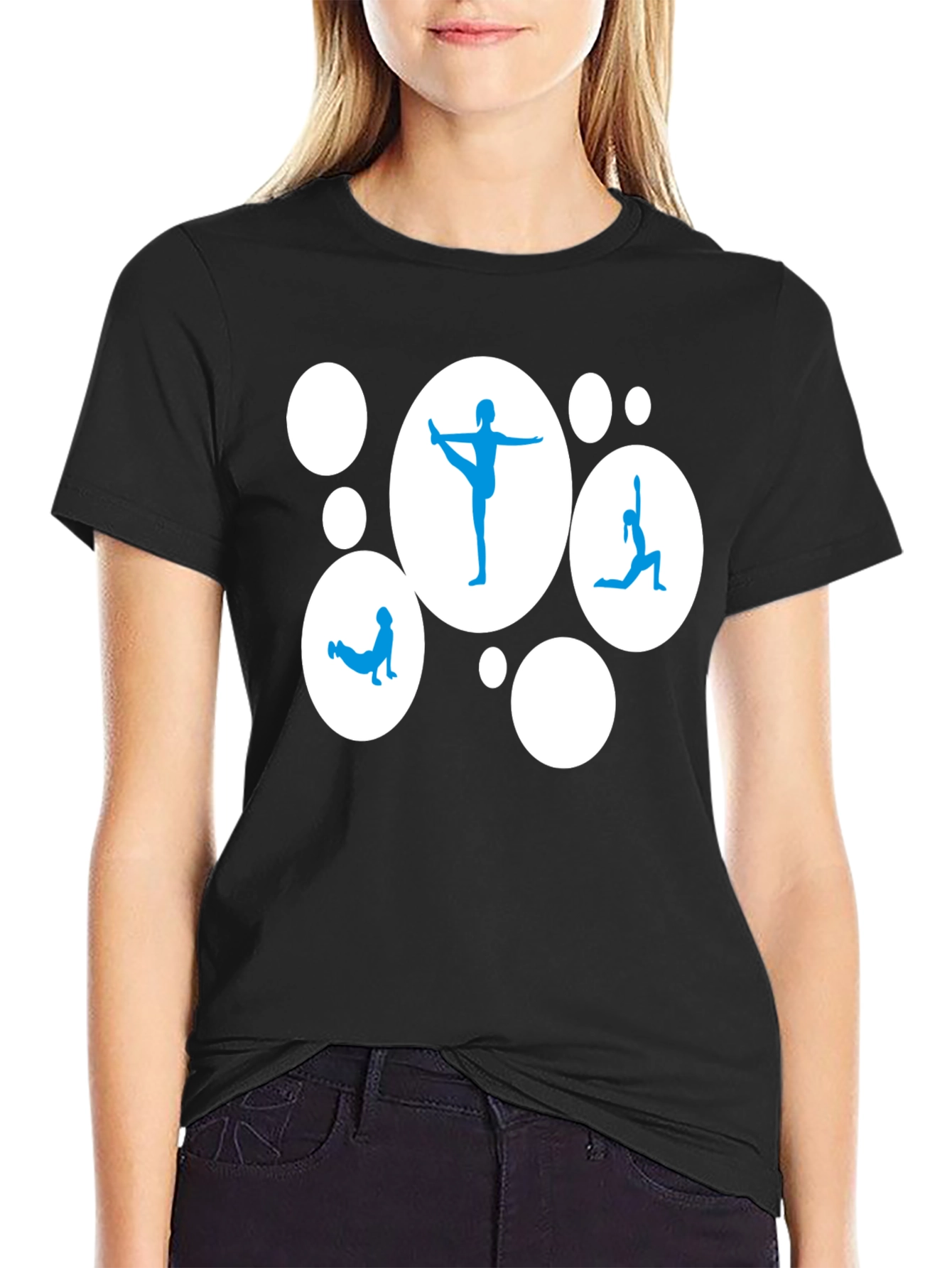 Yoga Pose Graphic Tee - Black Casual Shirt