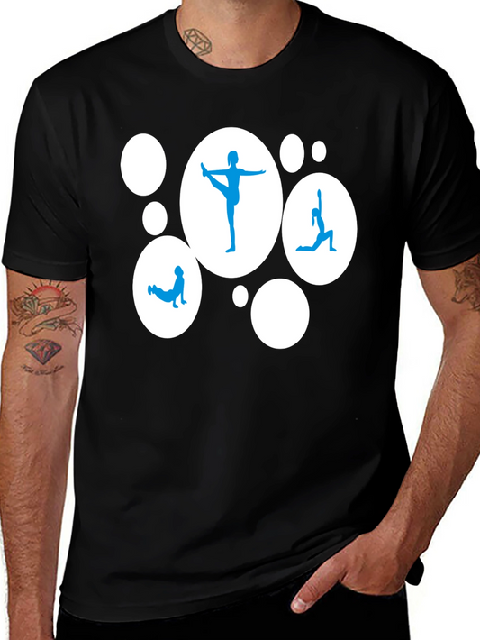 Yoga Pose Graphic Tee - Black Casual Shirt