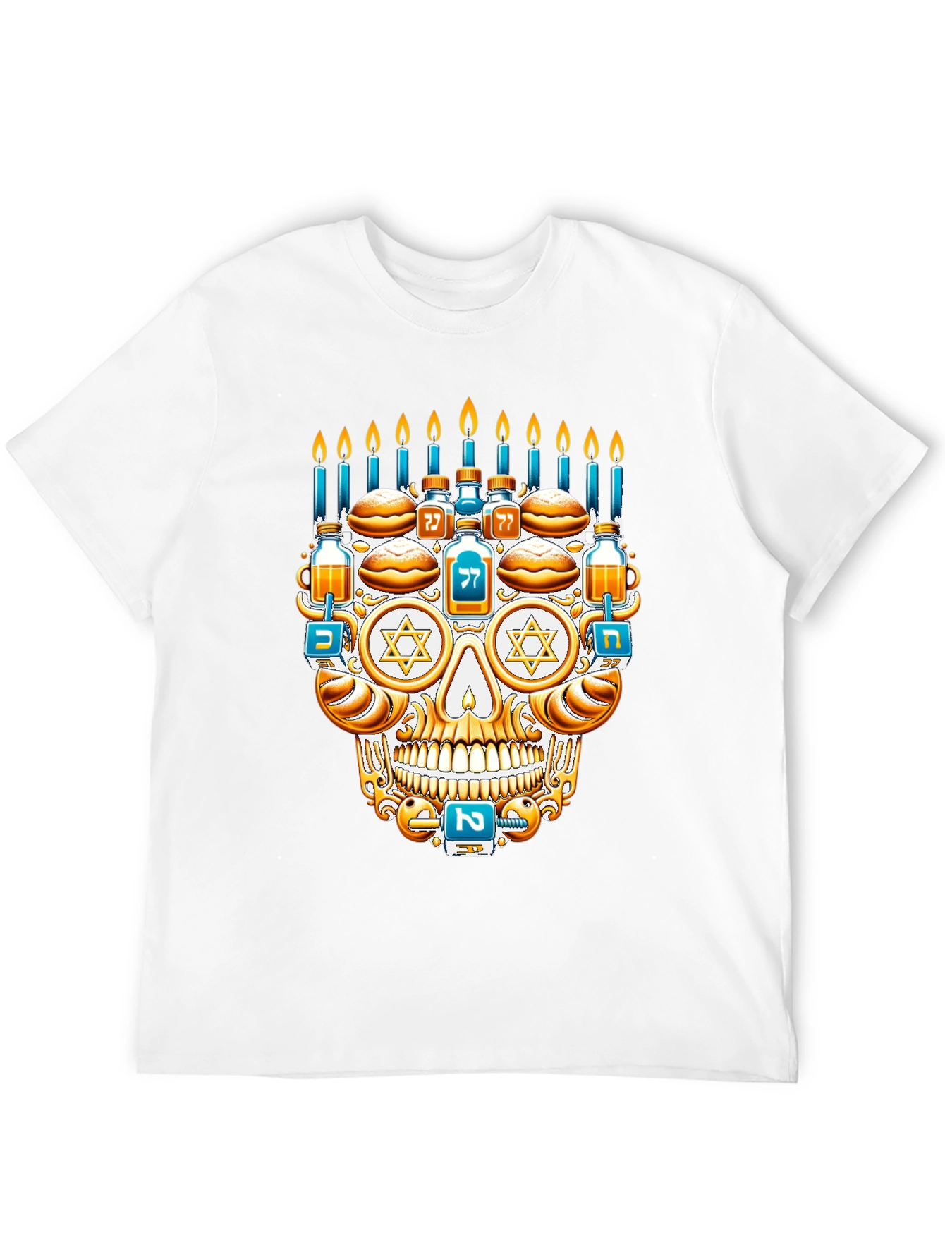Hanukkah Skull Graphic T-Shirt