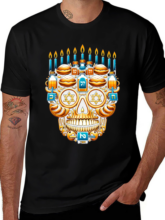 Hanukkah Skull Graphic T-Shirt