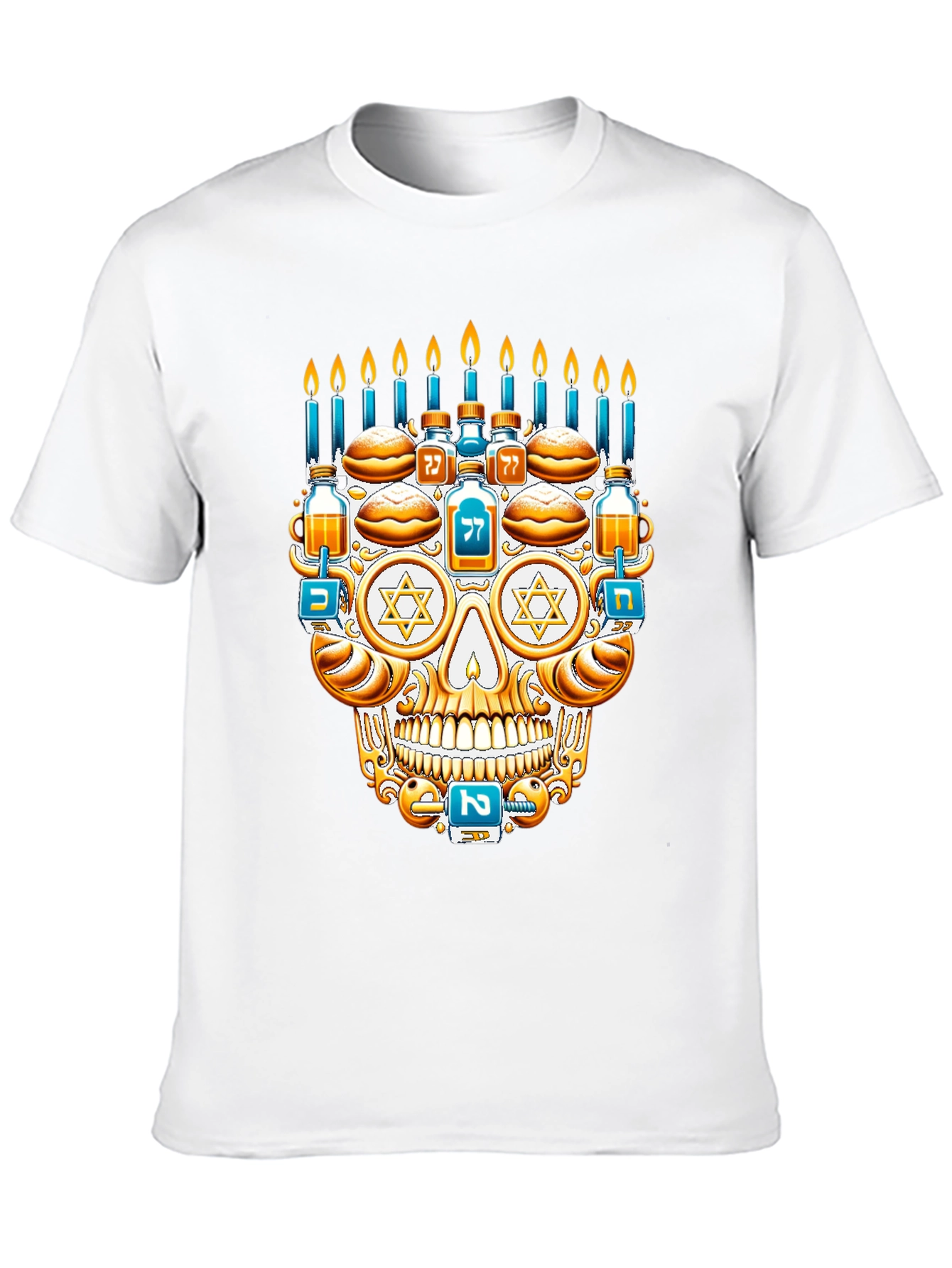 Hanukkah Skull Graphic T-Shirt