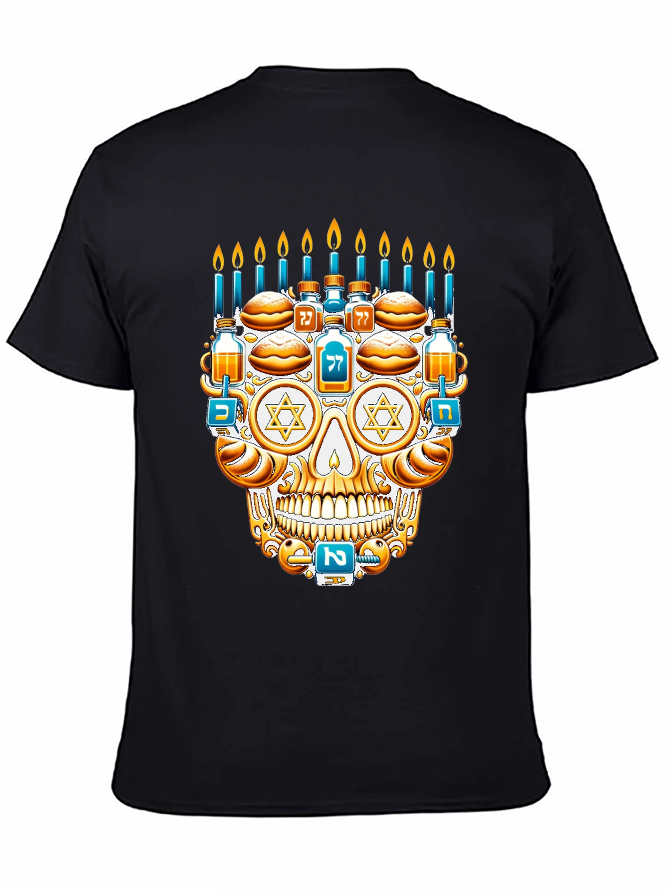 Hanukkah Skull Graphic T-Shirt