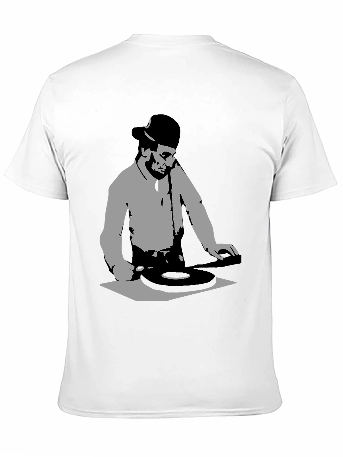 DJ Silhouette Black Graphic T-Shirt - Turntable