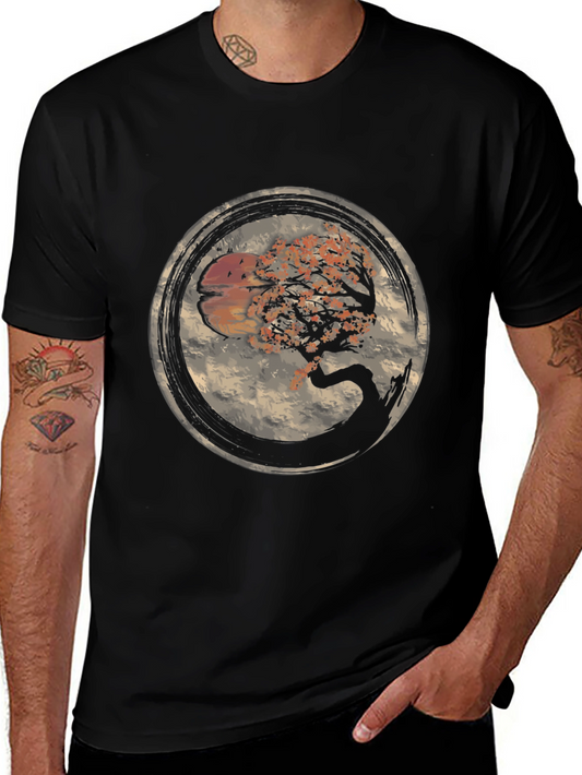 Bonsai Tree Graphic Tee - Nature Inspired Mens T-Shirt