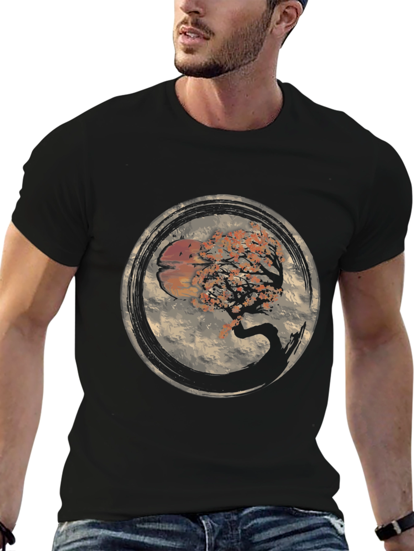 Bonsai Tree Graphic Tee - Nature Inspired Mens T-Shirt