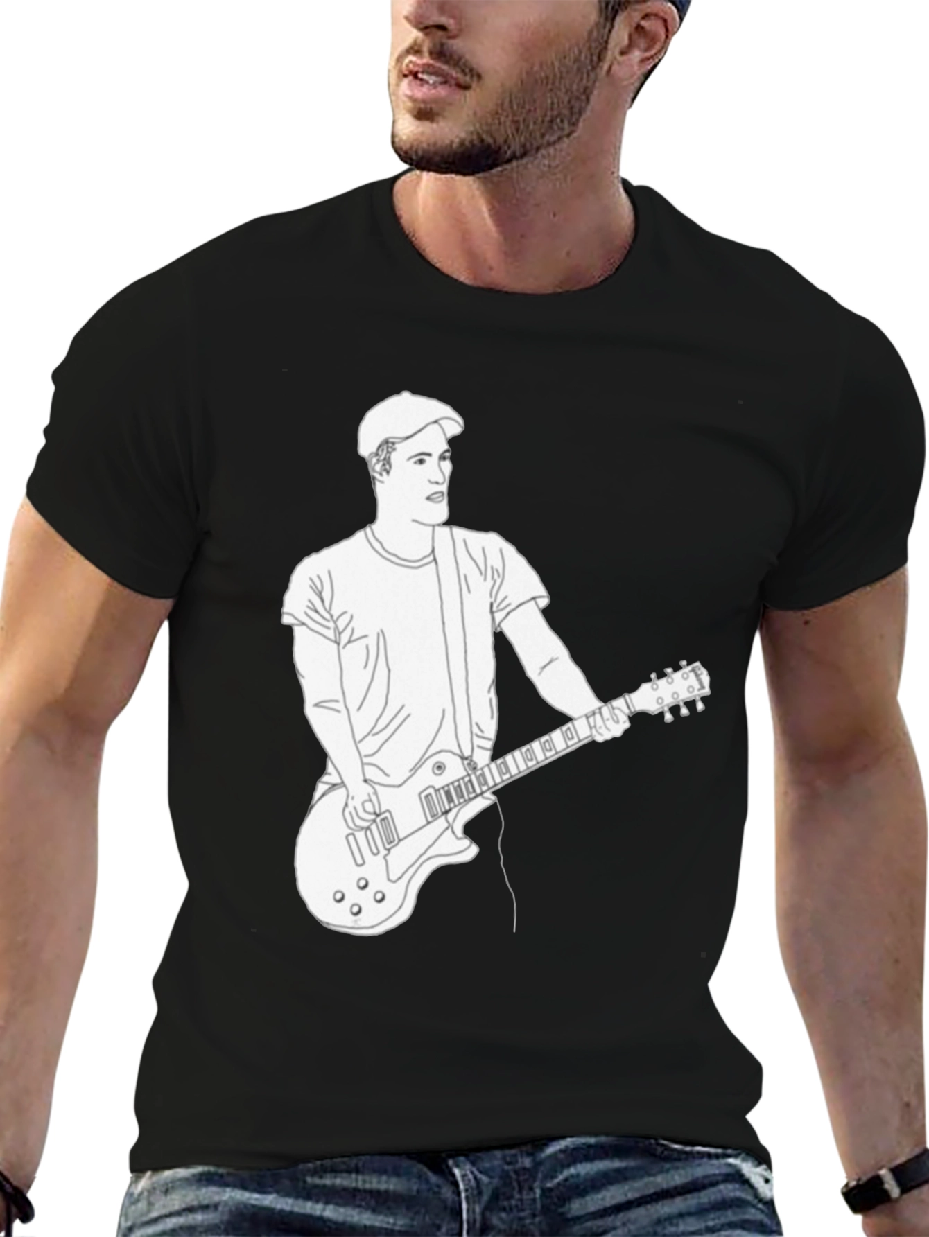 Musician Graphic Tee - Black Cotton T-Shirt