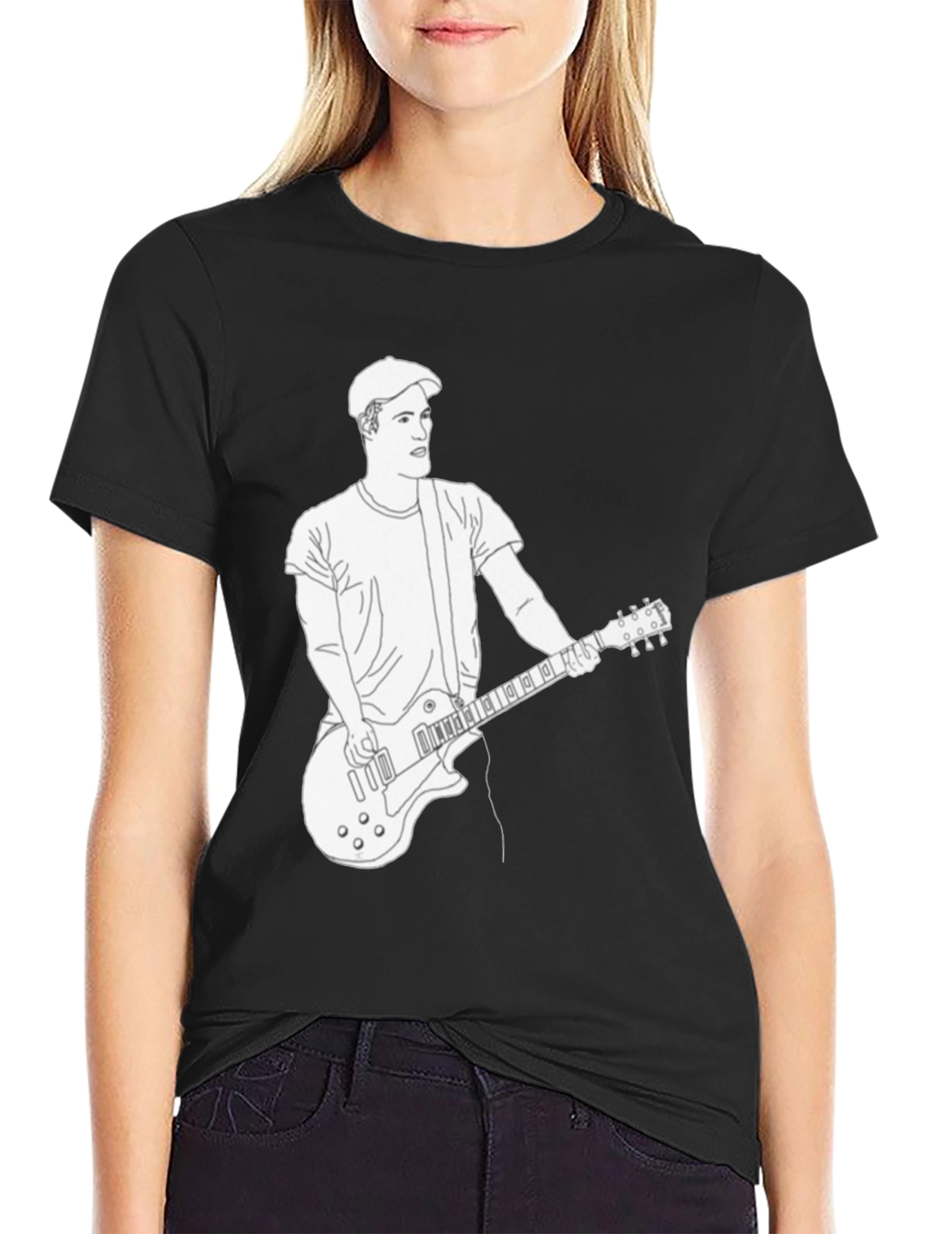 Musician Graphic Tee - Black Cotton T-Shirt