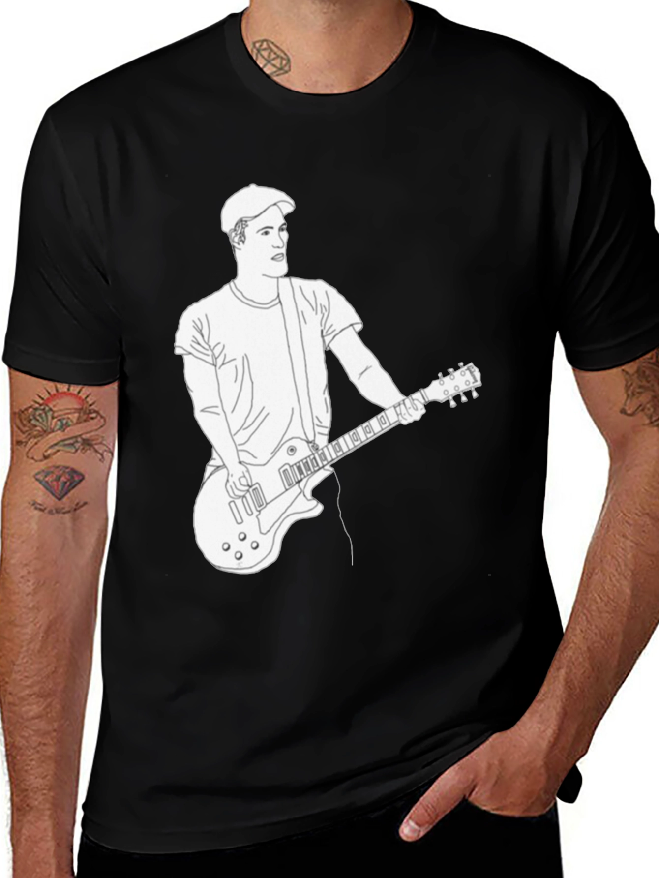 Musician Graphic Tee - Black Cotton T-Shirt