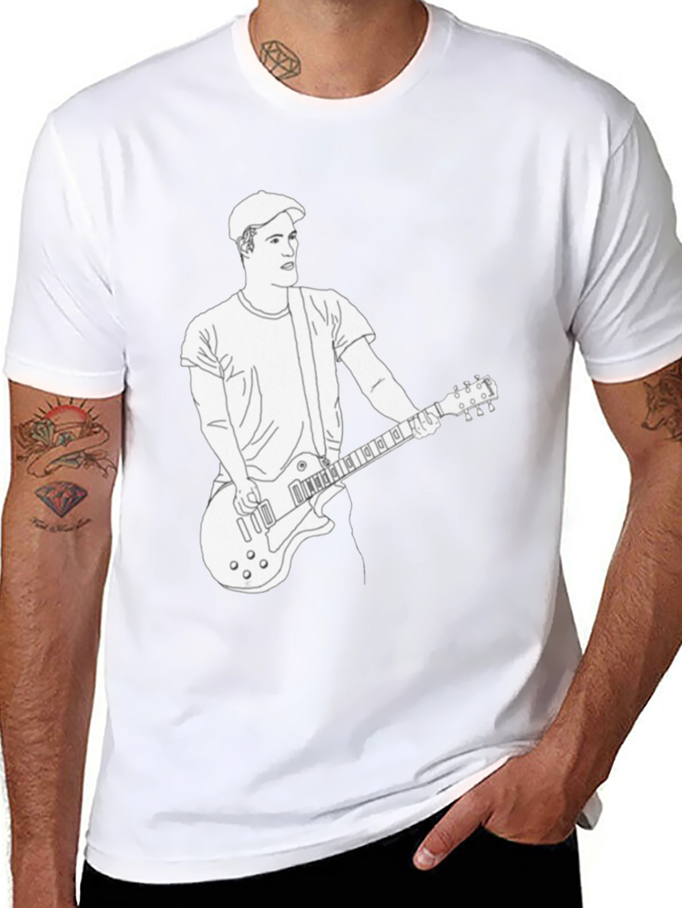 Musician Graphic Tee - Black Cotton T-Shirt