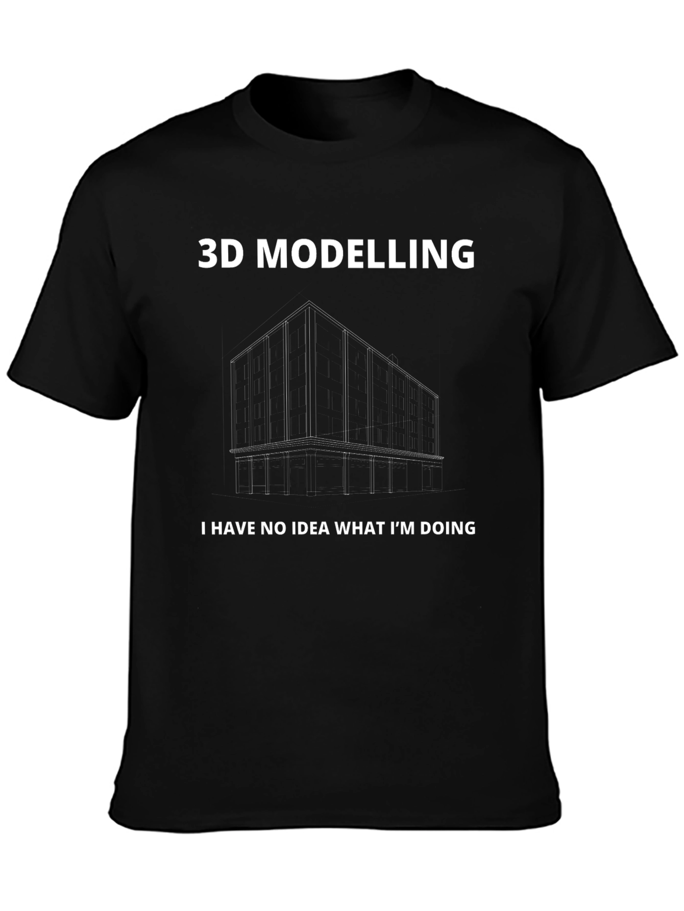 3D Modelling Black T-Shirt - Funny Graphic Tee