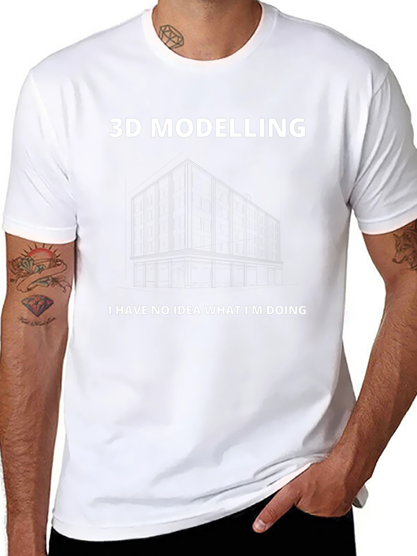 3D Modelling Black T-Shirt - Funny Graphic Tee