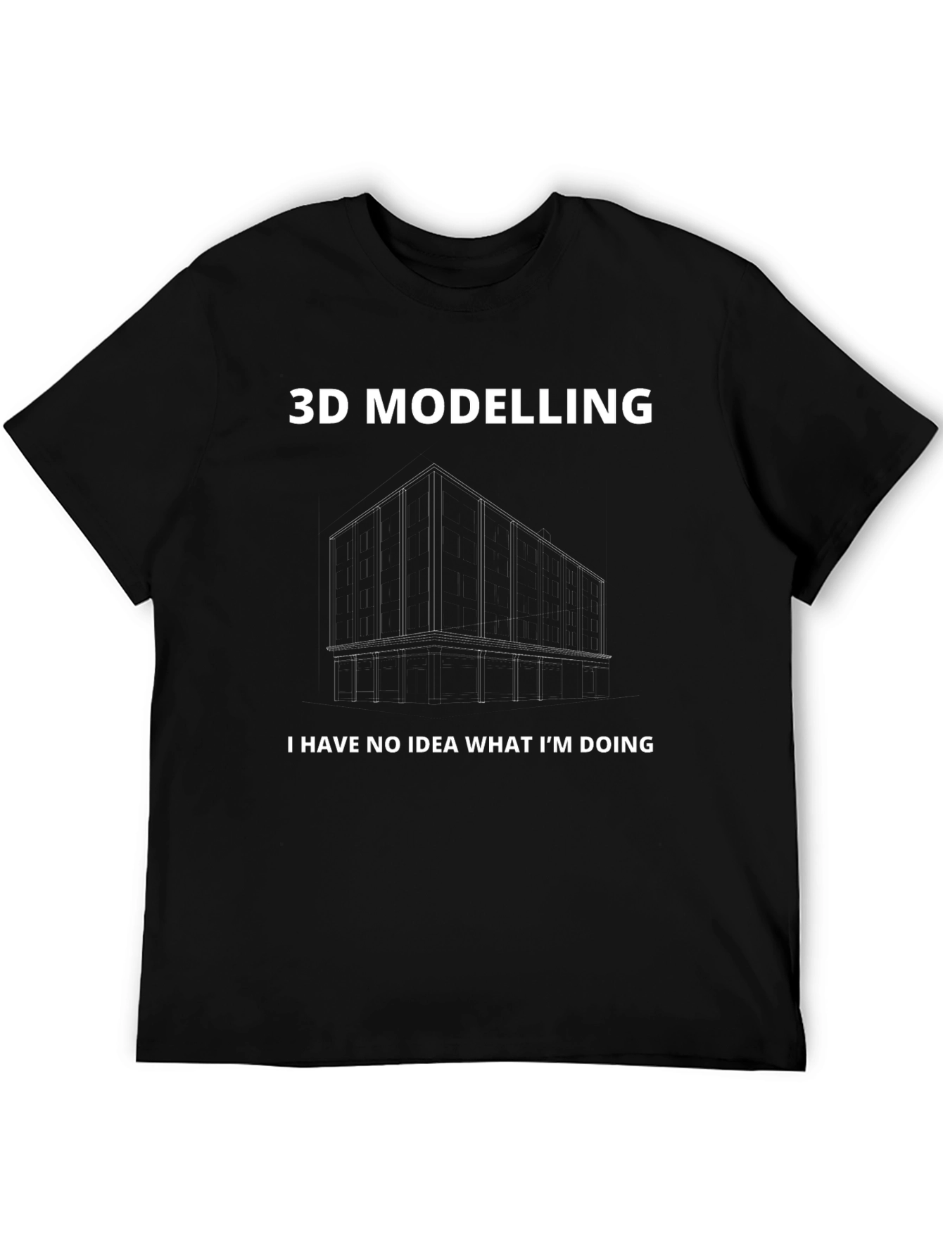 3D Modelling Black T-Shirt - Funny Graphic Tee