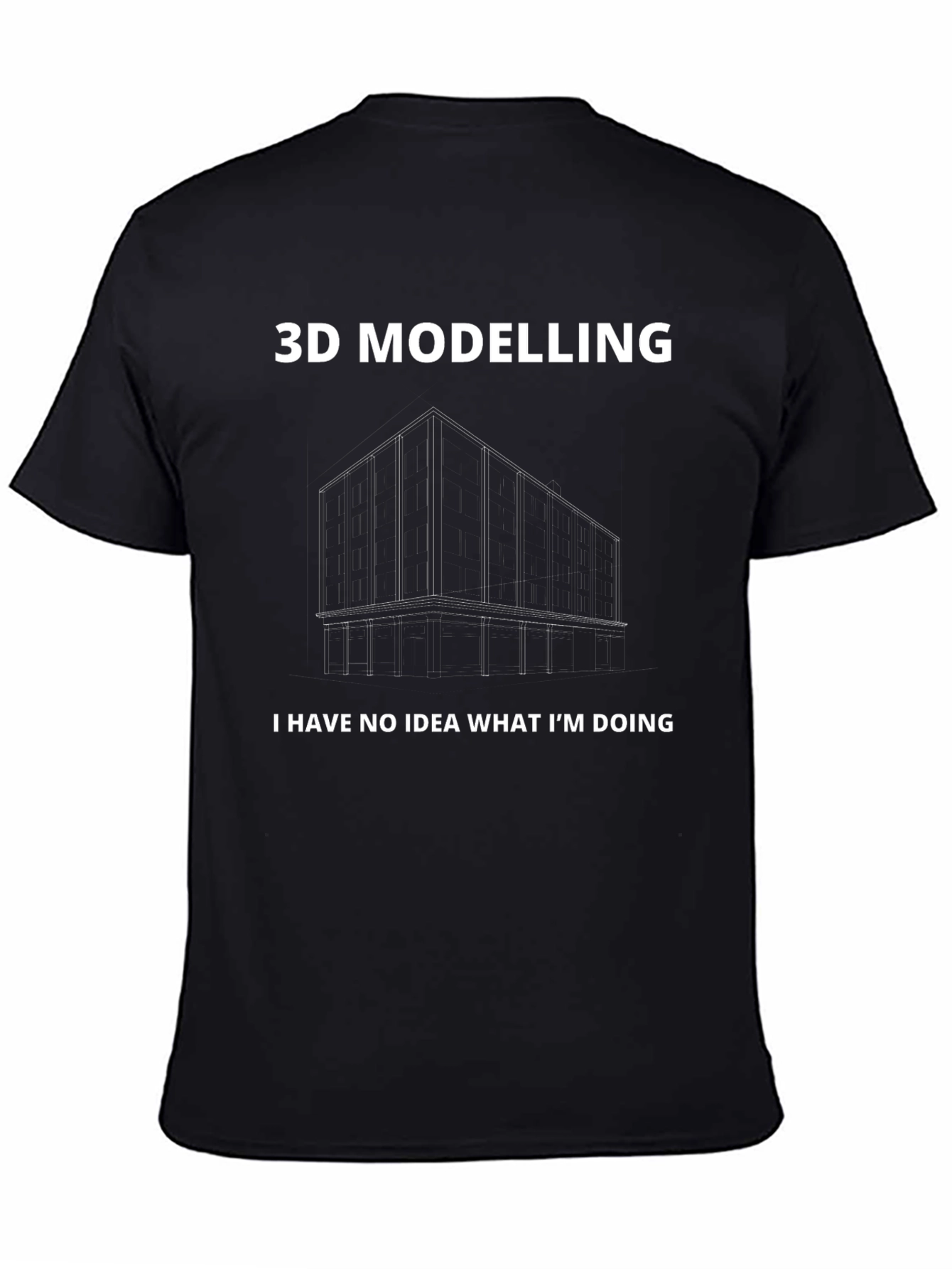 3D Modelling Black T-Shirt - Funny Graphic Tee
