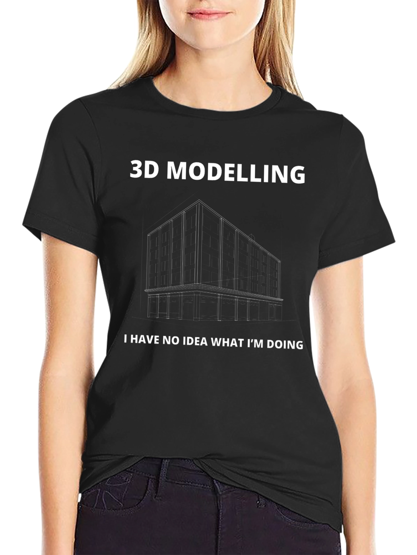 3D Modelling Black T-Shirt - Funny Graphic Tee