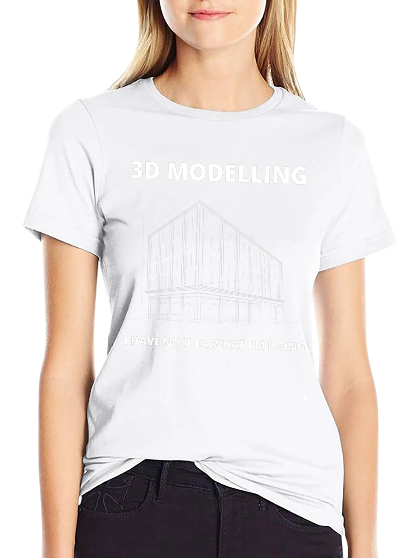 3D Modelling Black T-Shirt - Funny Graphic Tee