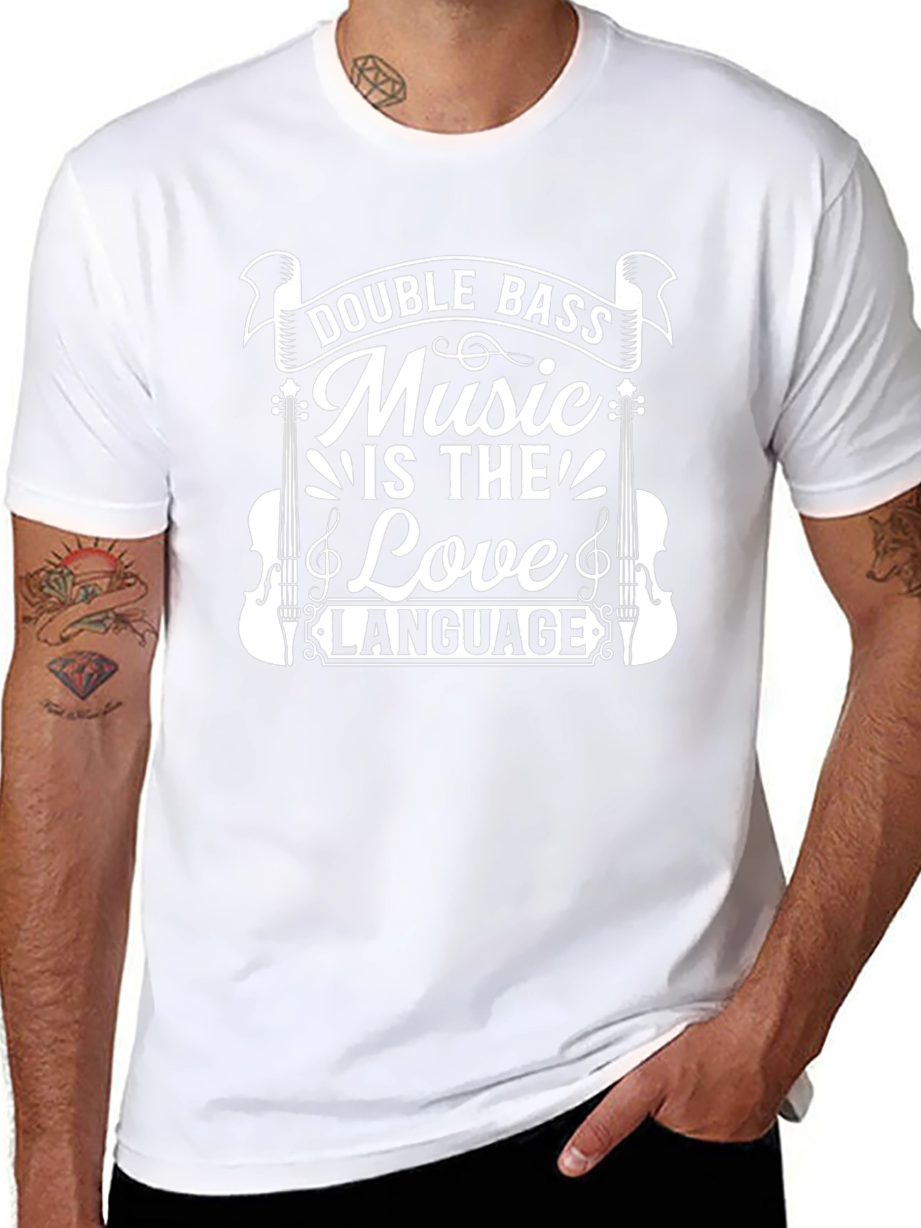 Double Bass Music Lover T-Shirt - Musicians Love Language