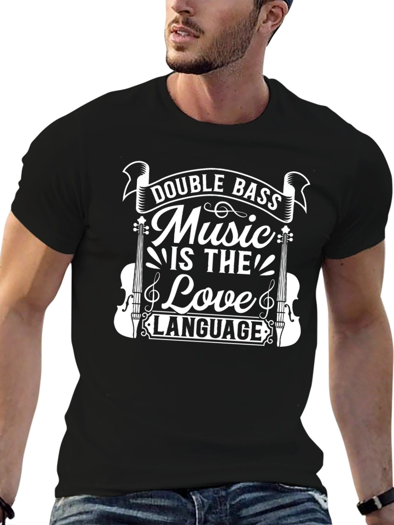 Double Bass Music Lover T-Shirt - Musicians Love Language