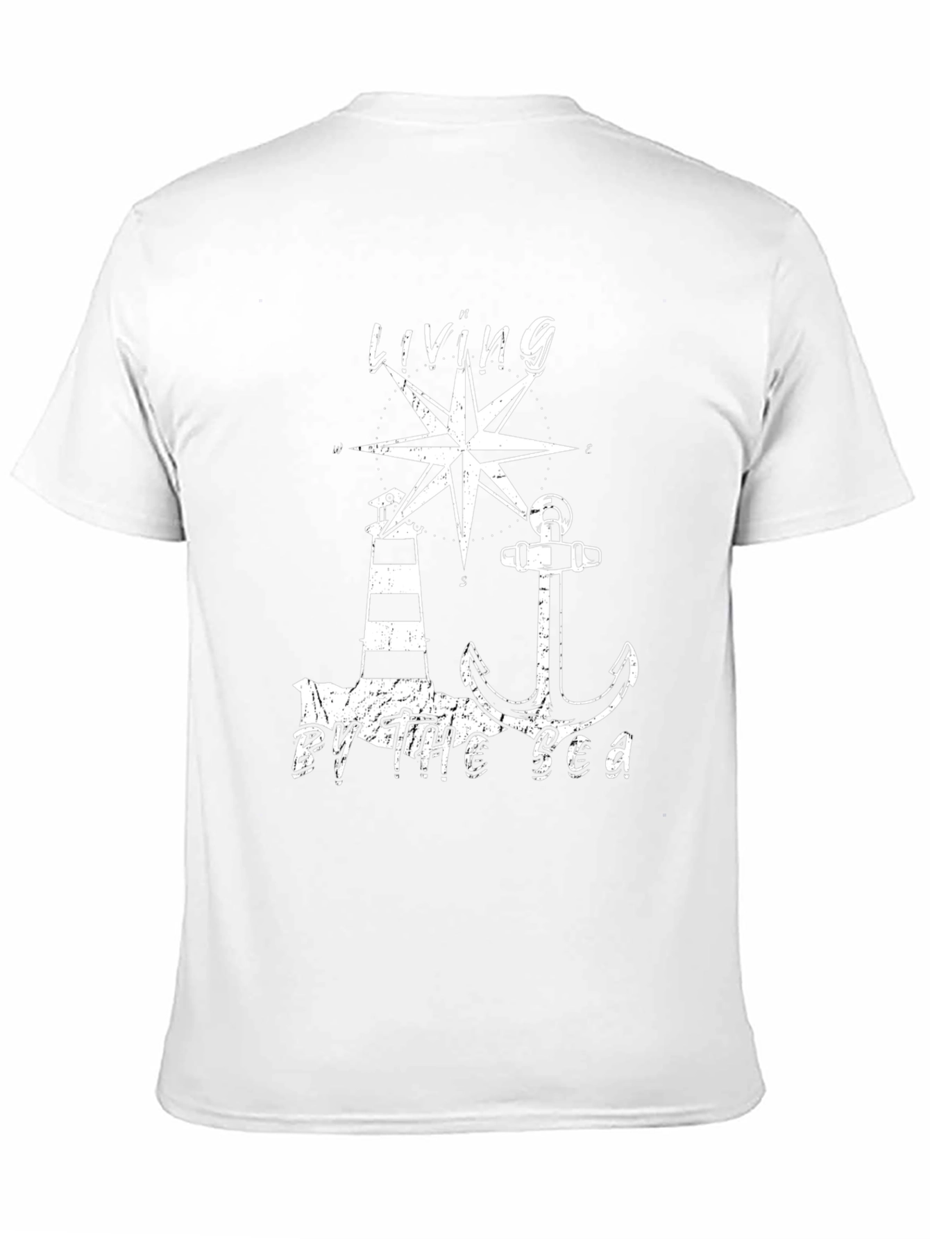 Living by the Sea T-Shirt - Nautical Design