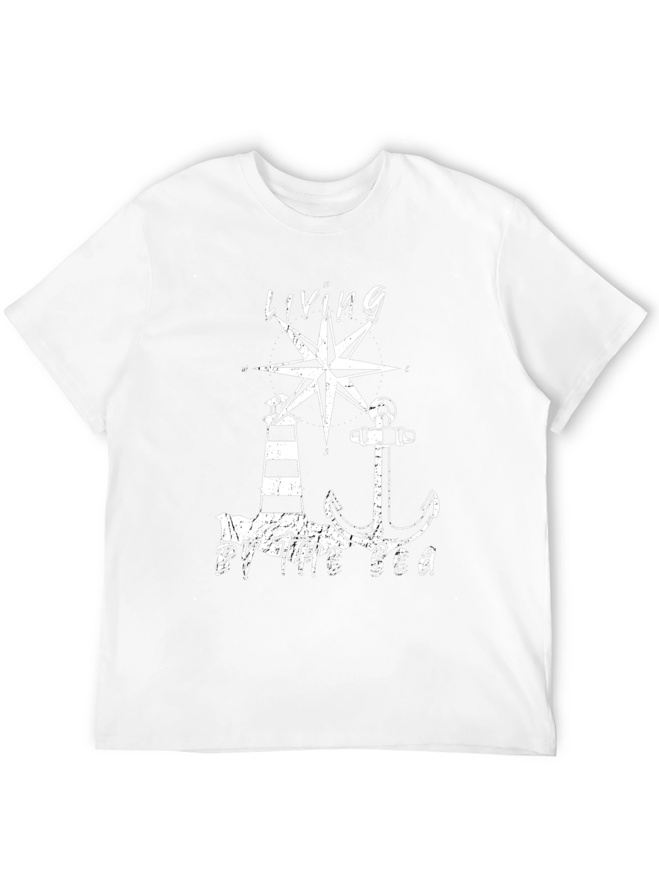 Living by the Sea T-Shirt - Nautical Design