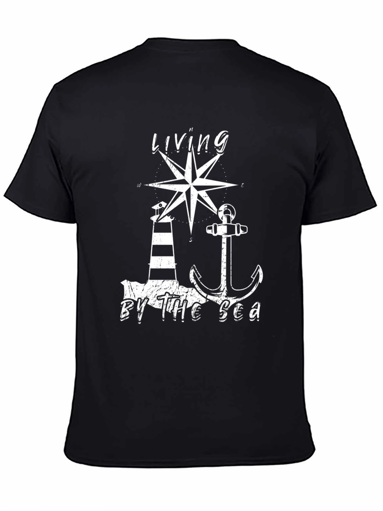 Living by the Sea T-Shirt - Nautical Design