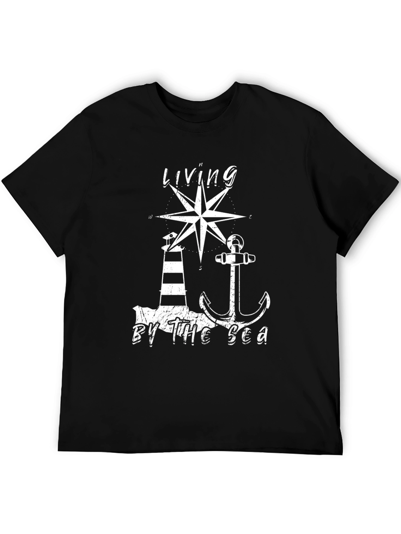 Living by the Sea T-Shirt - Nautical Design