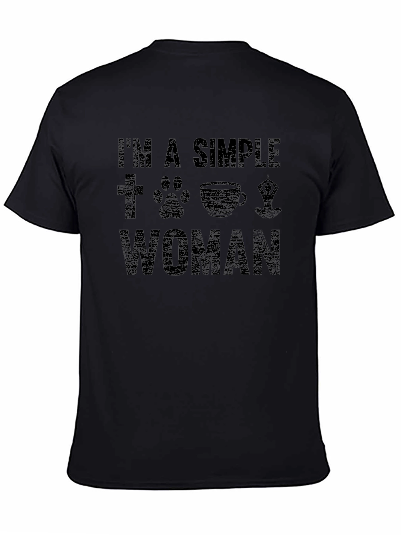 Simple Woman T-Shirt: Faith Dog Coffee Yoga