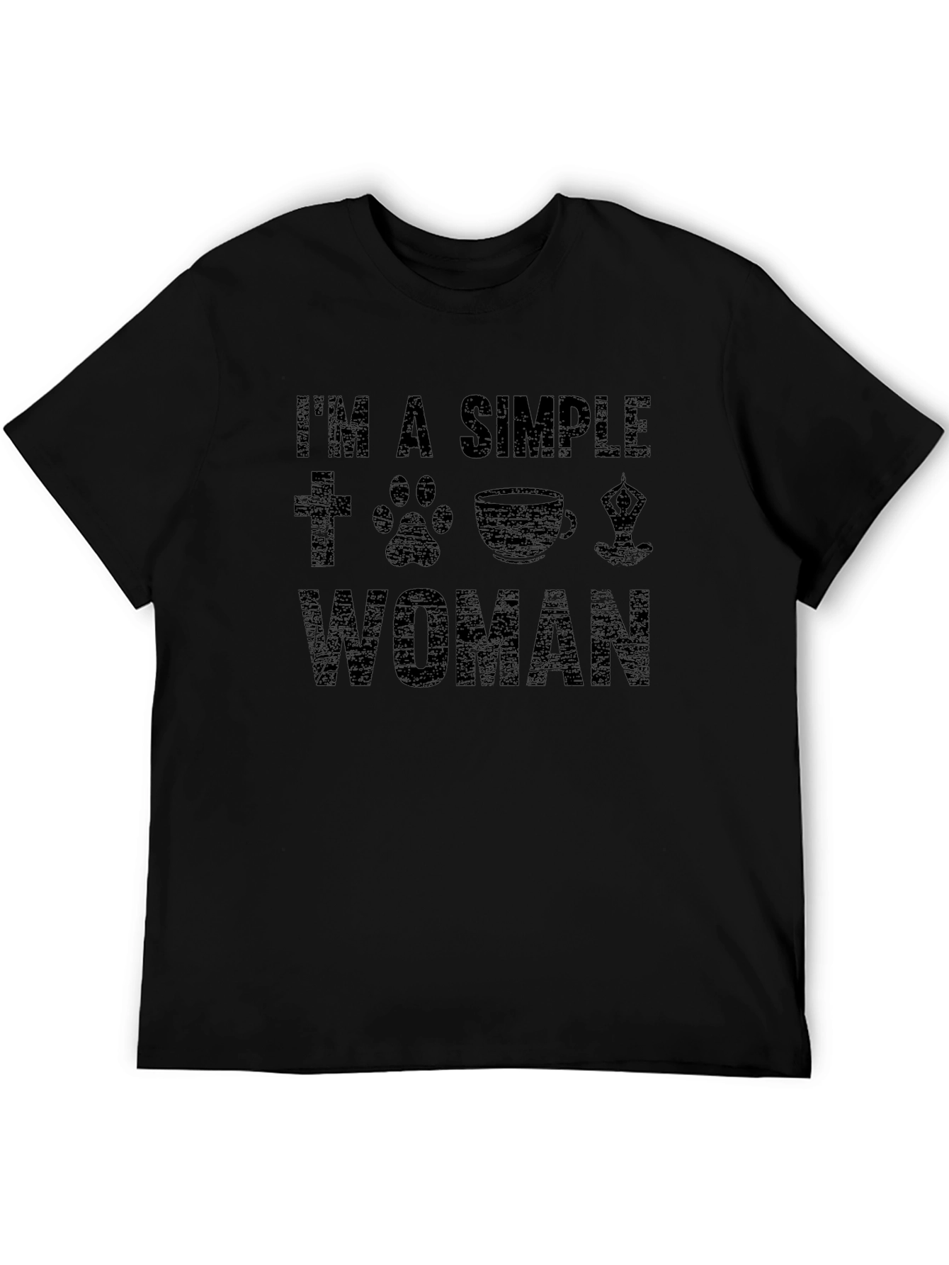 Simple Woman T-Shirt: Faith Dog Coffee Yoga