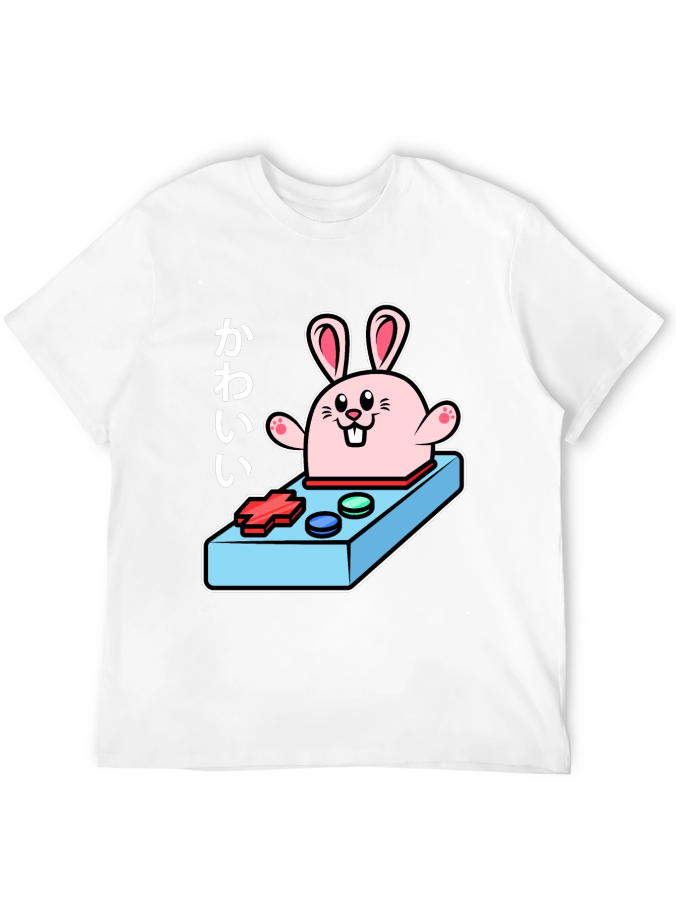 Kawaii Bunny Gaming Controller Black T-Shirt