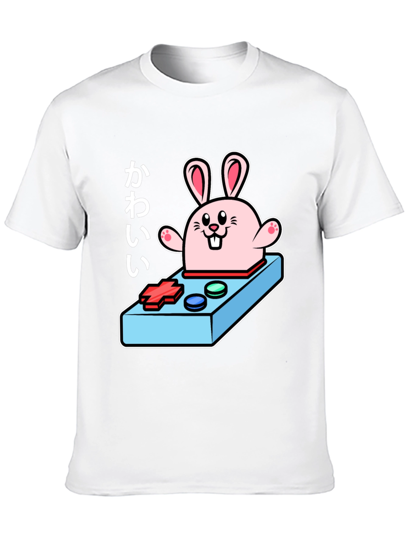 Kawaii Bunny Gaming Controller Black T-Shirt