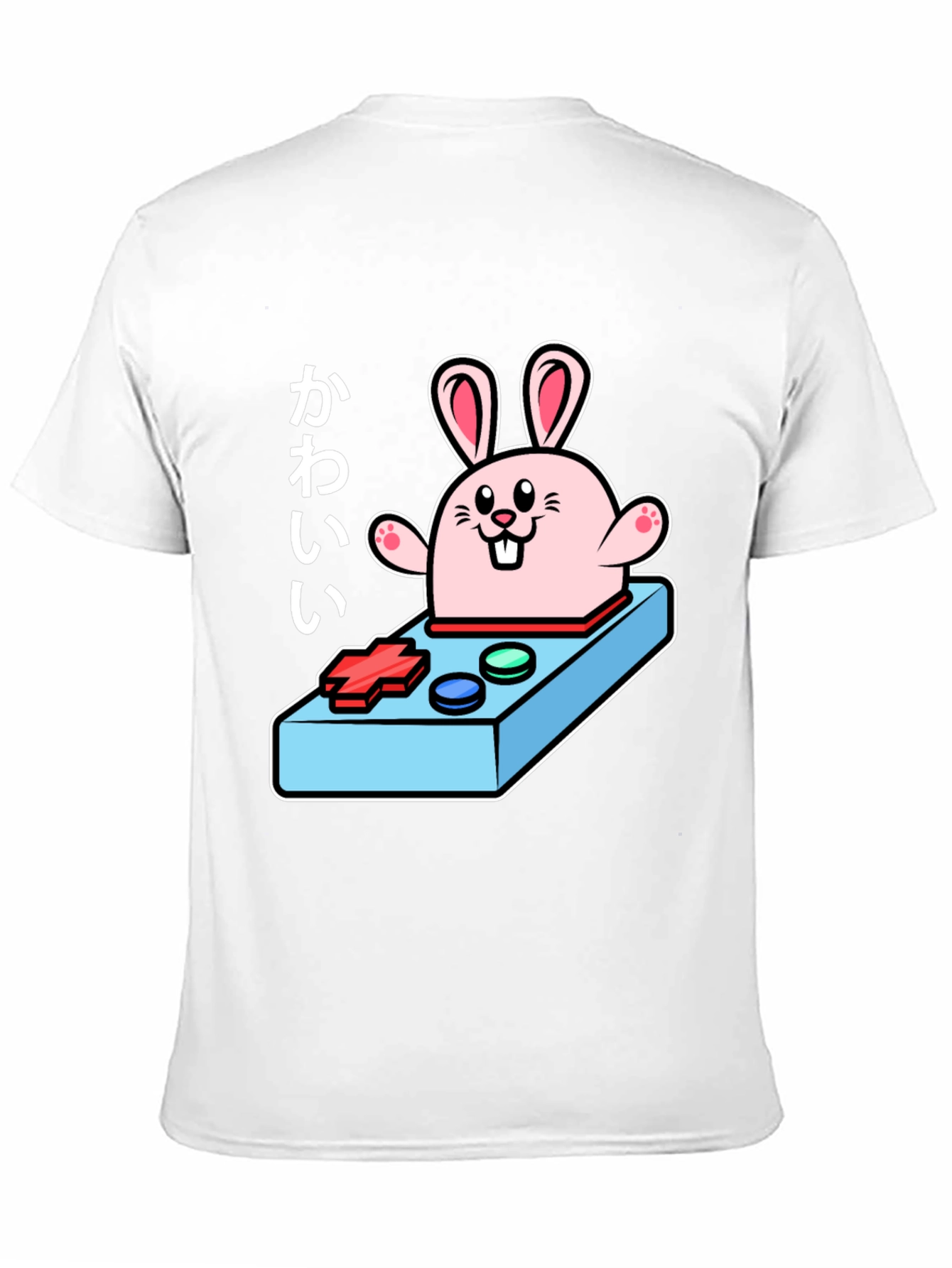 Kawaii Bunny Gaming Controller Black T-Shirt