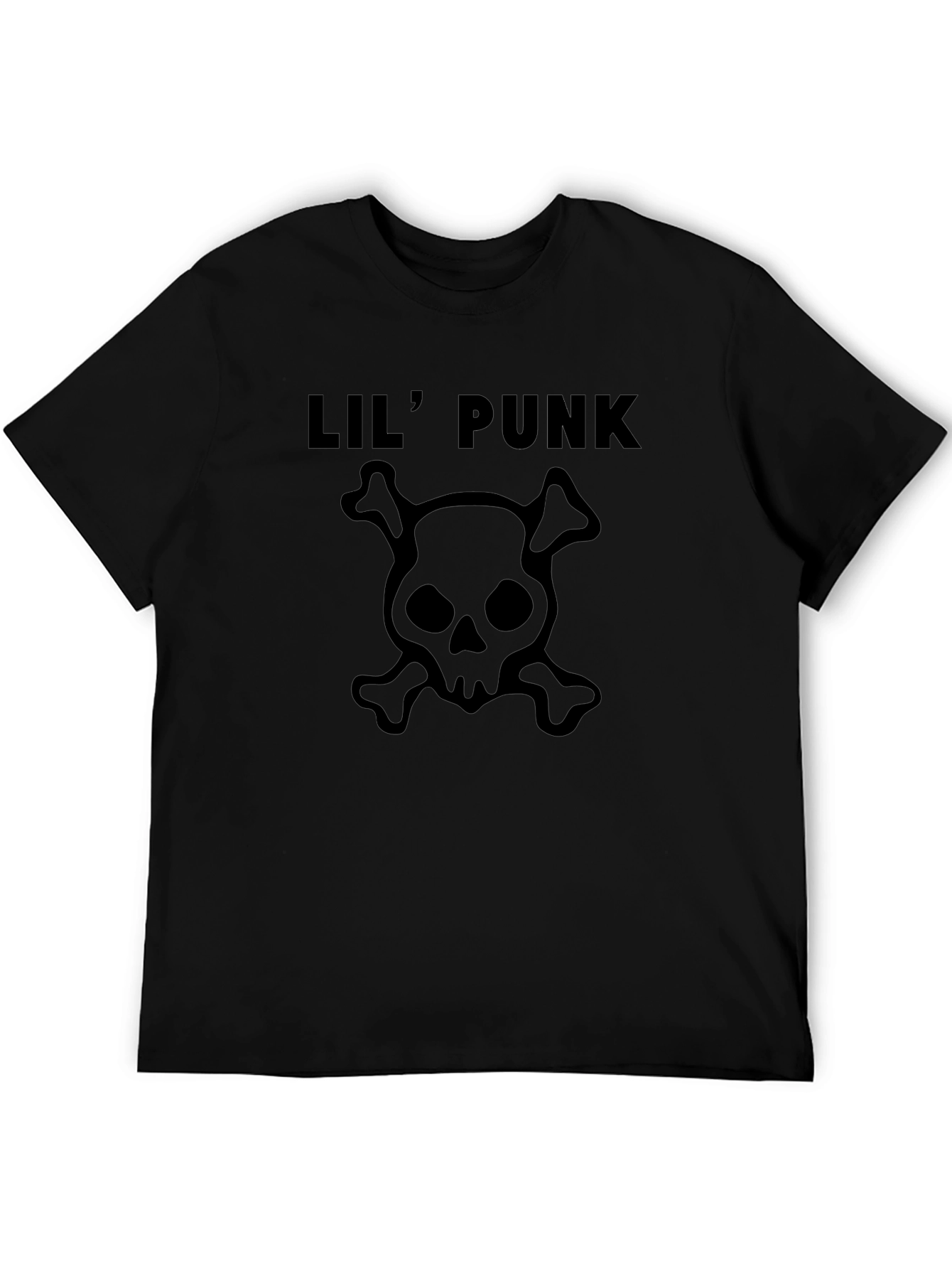 Lil Punk Skull Graphic Tee - Classic Black T-Shirt