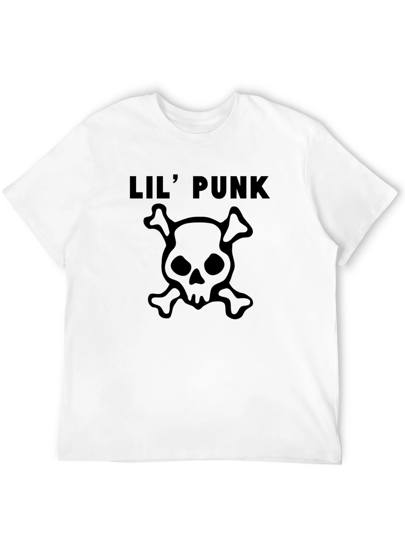 Lil Punk Skull Graphic Tee - Classic Black T-Shirt