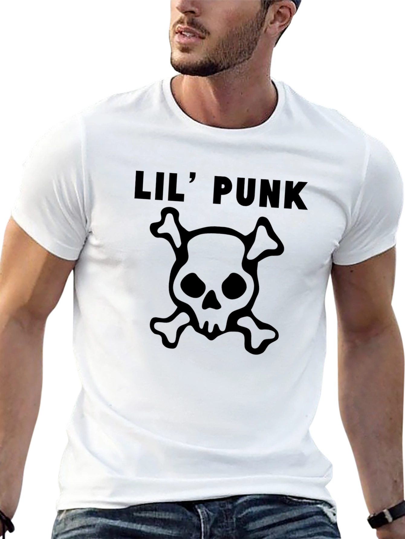 Lil Punk Skull Graphic Tee - Classic Black T-Shirt