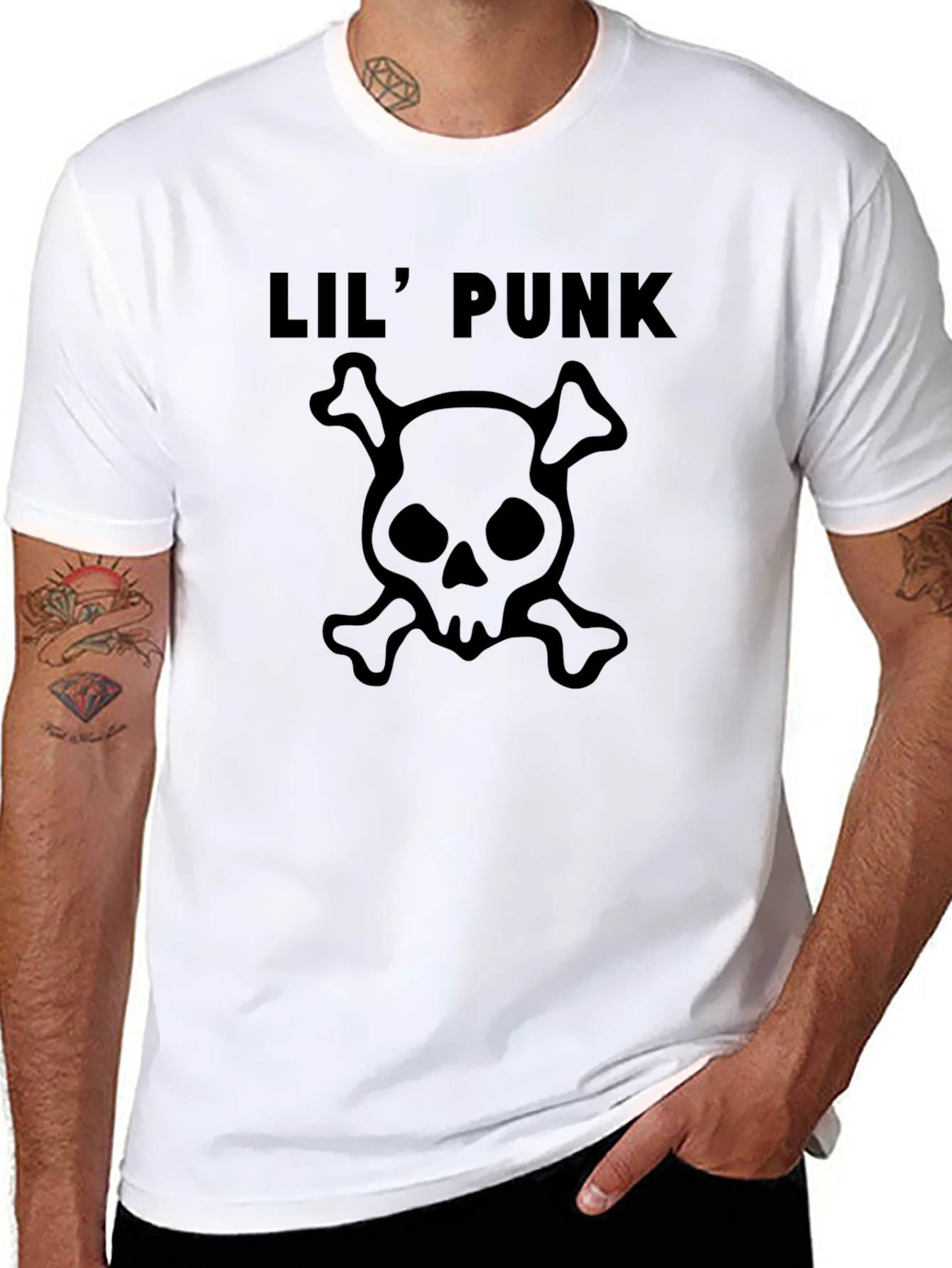 Lil Punk Skull Graphic Tee - Classic Black T-Shirt