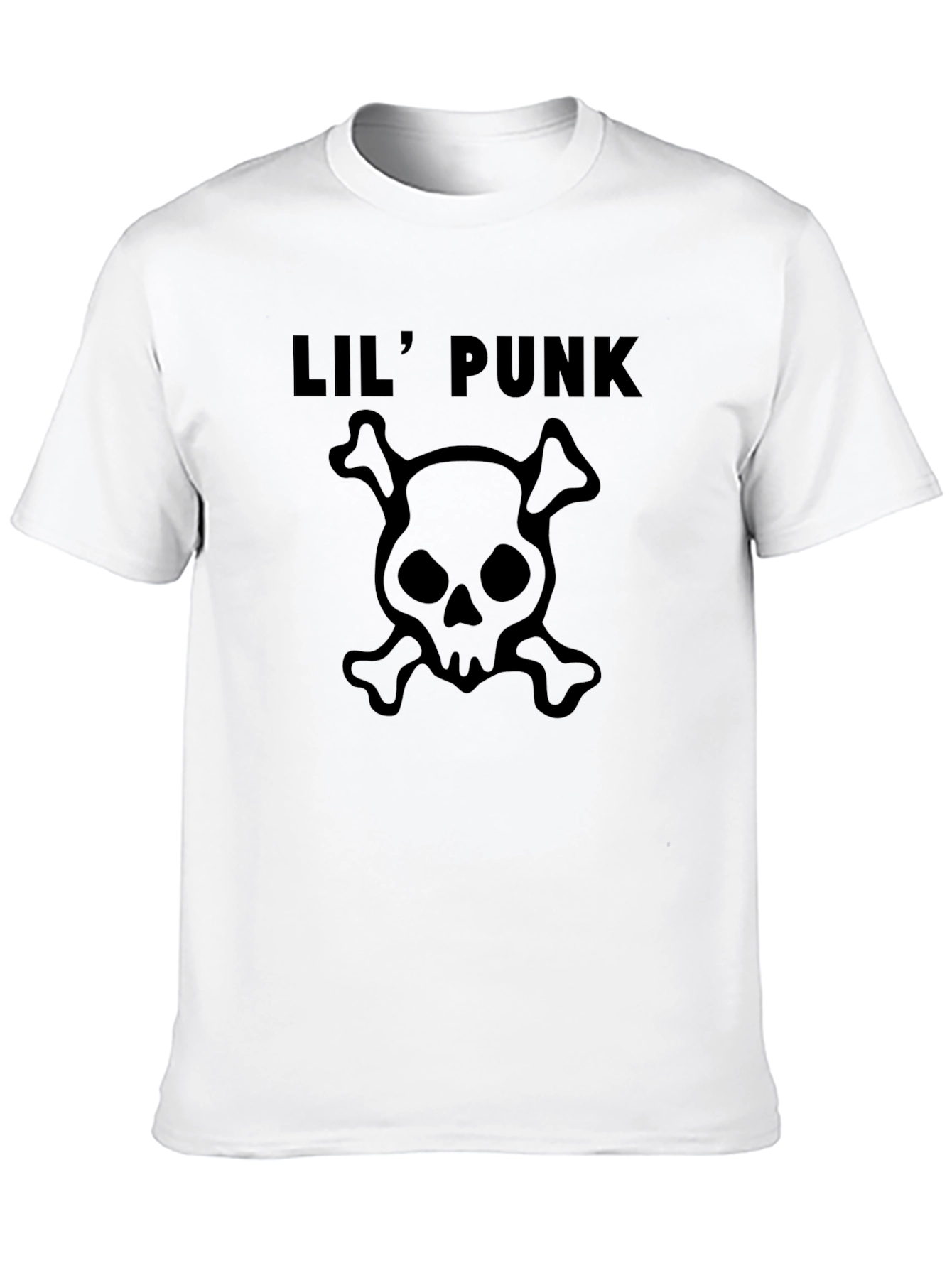 Lil Punk Skull Graphic Tee - Classic Black T-Shirt